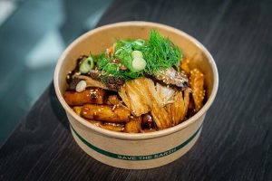 4 platillos de comida fusión china coreana